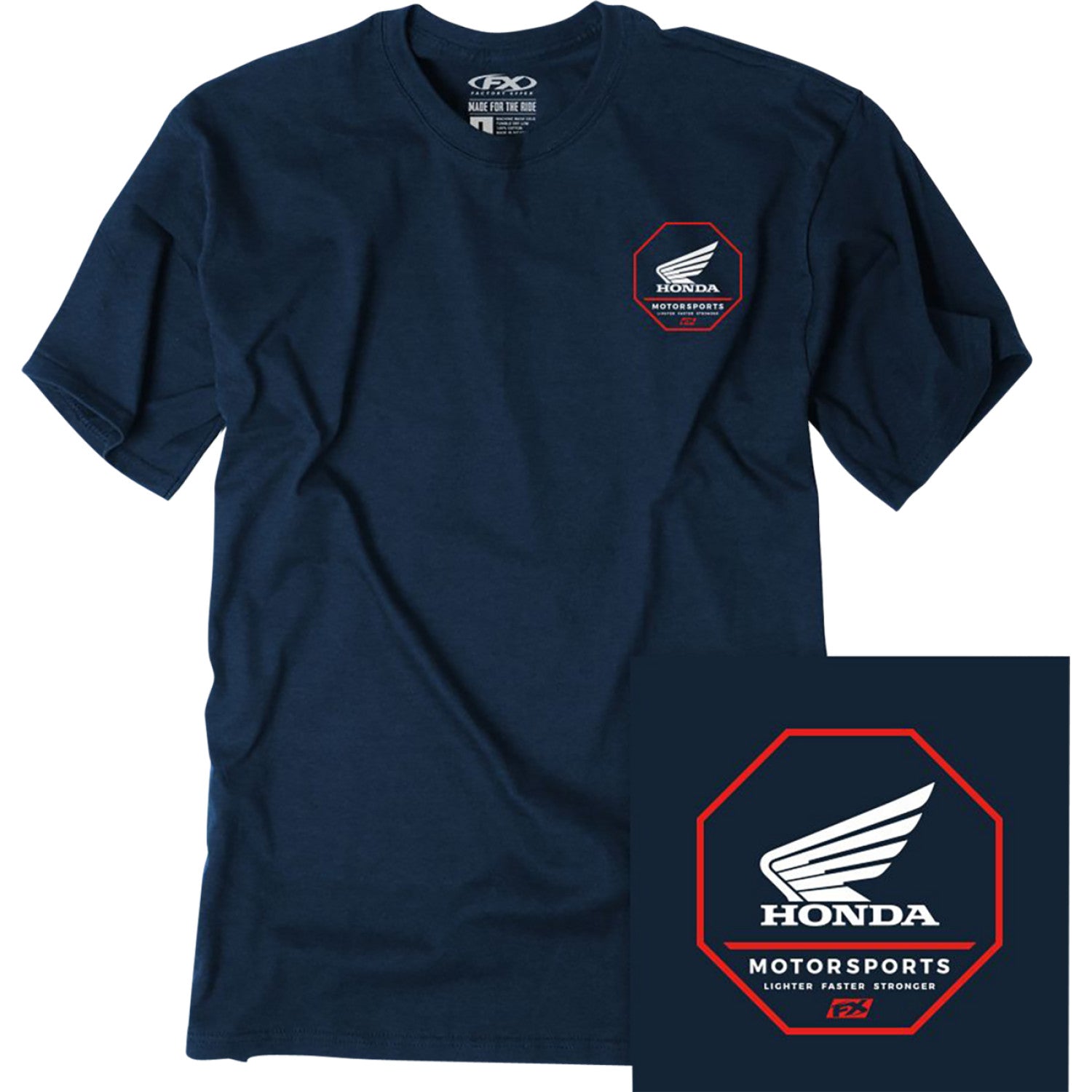 FACTORY EFFEX Honda Octagon T-Shirt - Heather Navy - Large 27-87324