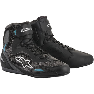 ALPINESTARS Stella Faster-3 Rideknit Shoes - Black/Teal - US 7 251052011707