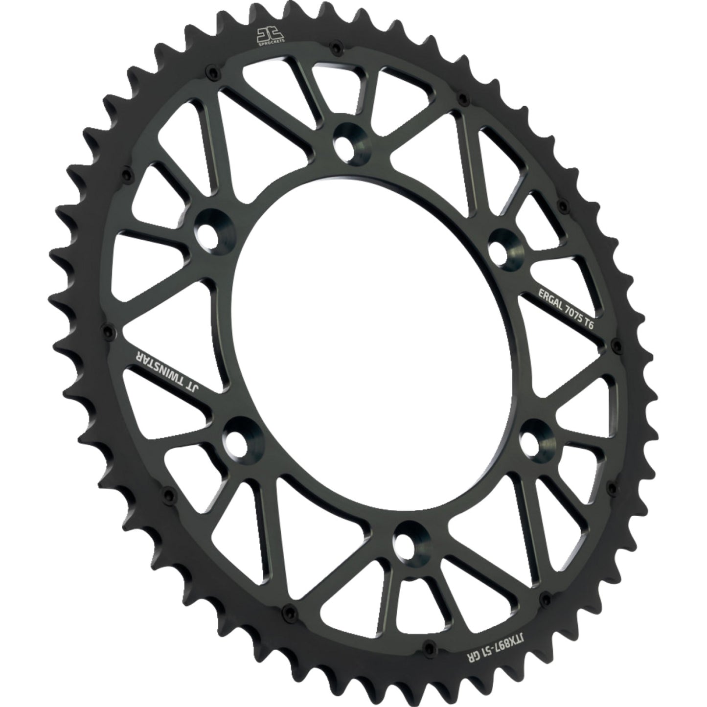 JT SPROCKETS Steel Rear Sprocket - Graphite - 51 Tooth JTX897.51GR by JT Rear Sprockets   Steel Type