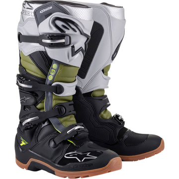 ALPINESTARS Tech 7 Enduro Boots - Black/Silver/Green - US 7 2012114-1916-7