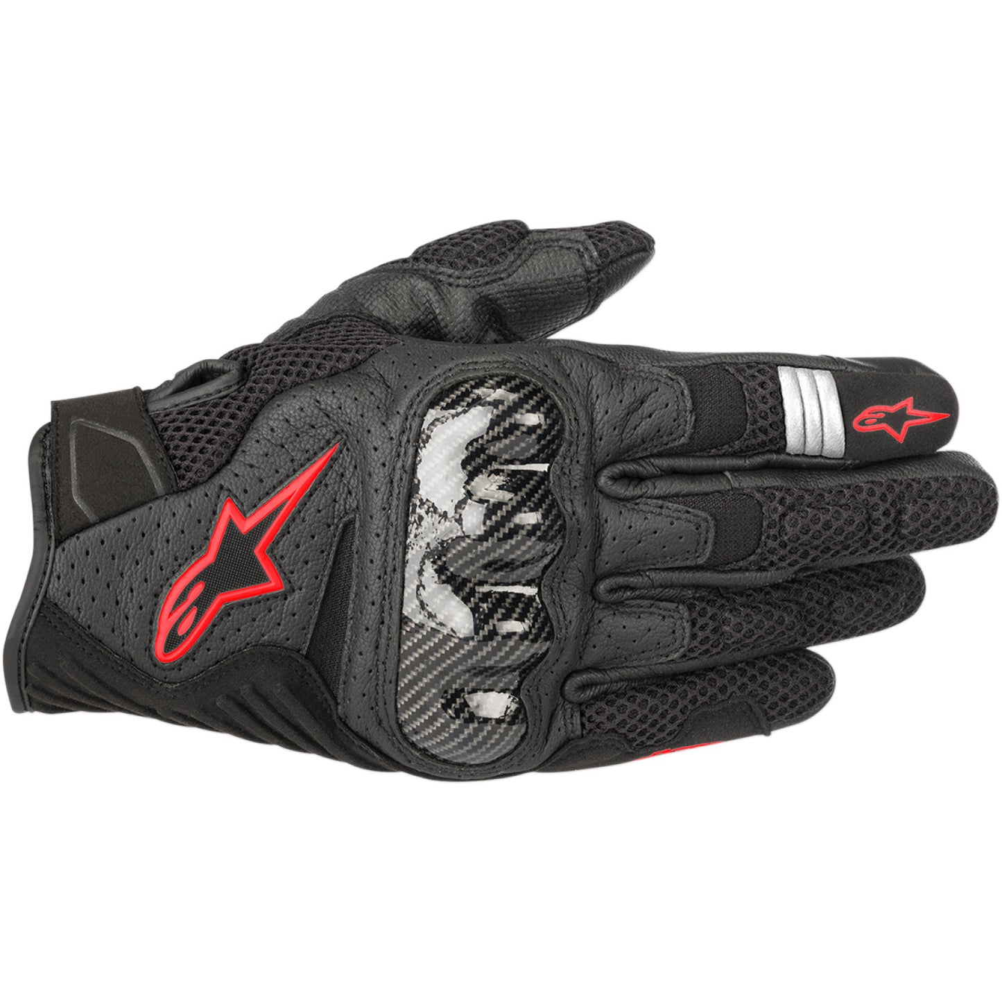 ALPINESTARS SMX-1 Air V2 Gloves - Black/Fluo Red - Small 3570518-1030-S