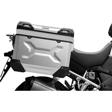 SW-Motech TRAX ADV Aluminum Case System - Silver - Suzuki V-Strom 650 '04-'10 KFT.05.294.70000/S | Luggage Group