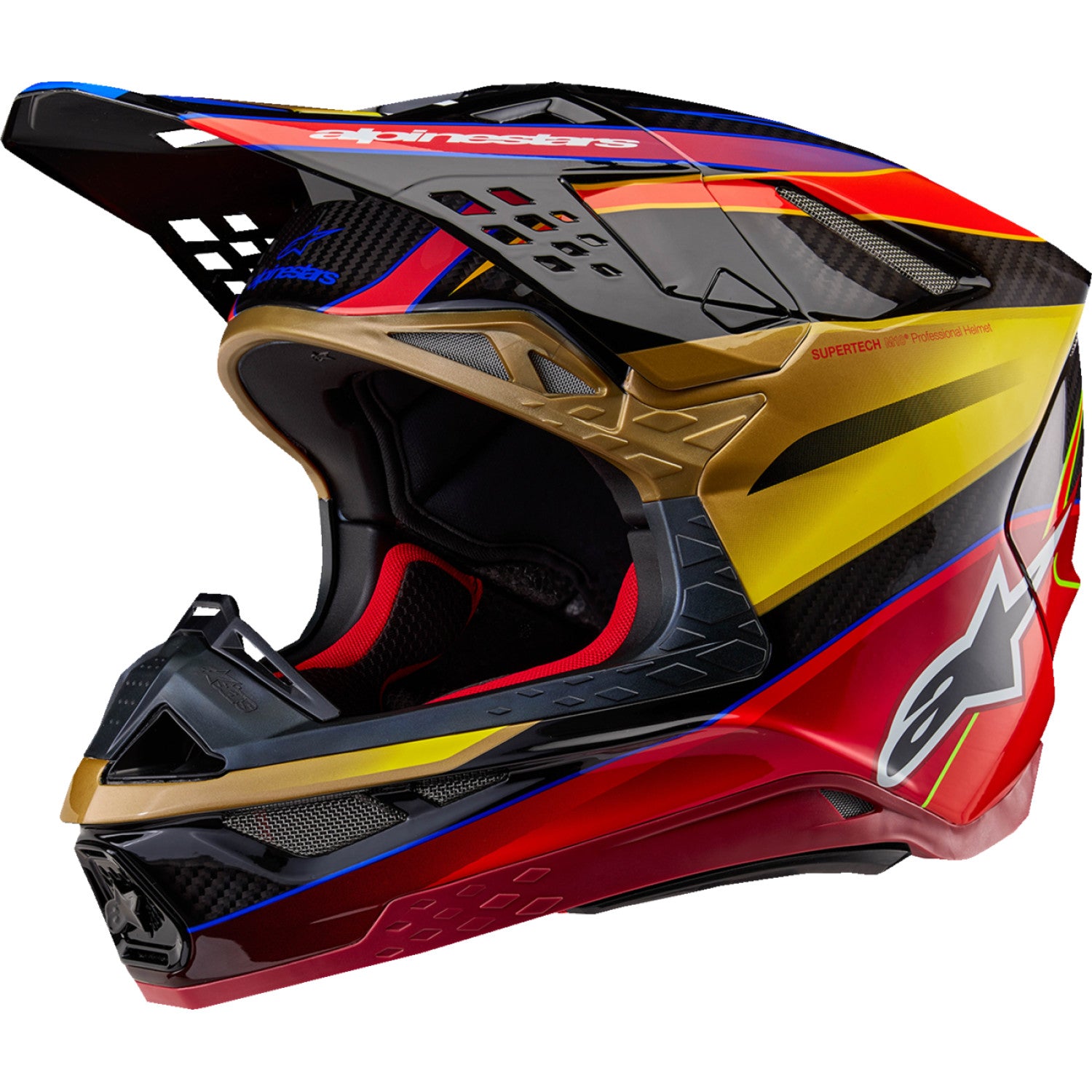 ALPINESTARS Supertech M10 Helmet - Era - MIPS? - Gloss Gold/Yellow/Rio Red - XS 8301223-5938-XS