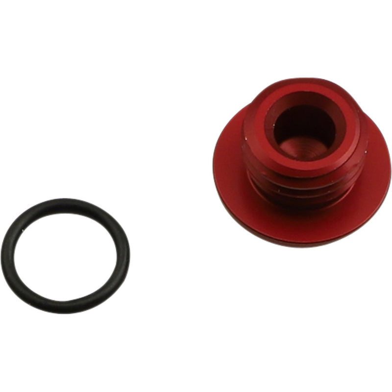 WORKS CONNECTION Aluminum Oil Filler Plug - Red - Honda/Kawasaki/Suzuki/Yamaha 24-001