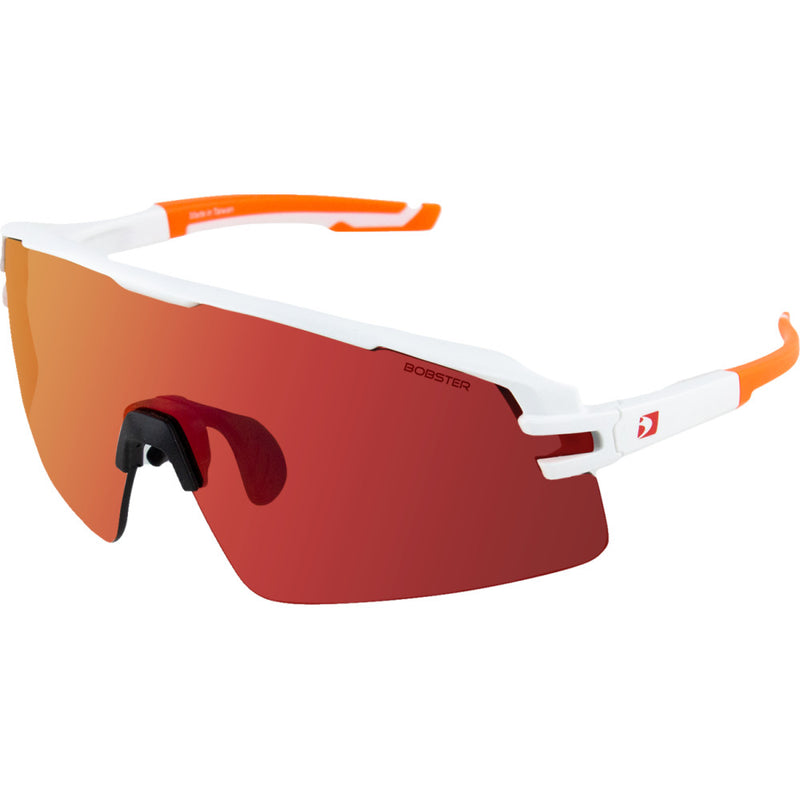 BOBSTER Flash Sunglasses - Matte White/Orange - Smoke Black Red Revo Lens BFLA01