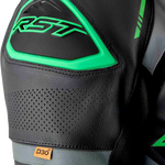 RST S1 D3O CE Leather Suit - Black/Grey/Fluro Green - XL
