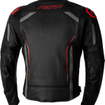 RST S1 CE Leather Jacket - Black/Grey/Red - 3XL