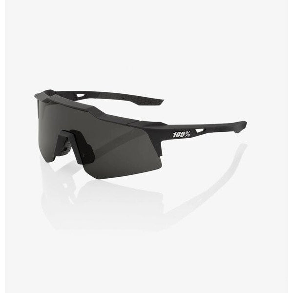 100% Speedcraft Sunglasses Soft Tact Black - Smoke