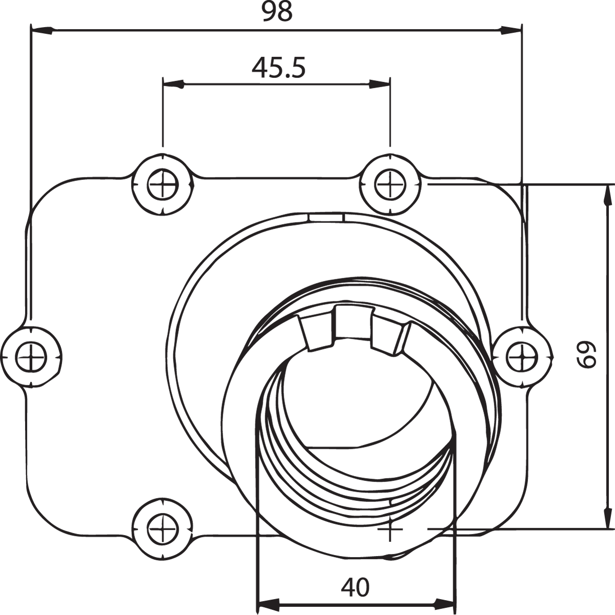 KIMPEX Carburetor Mounting Flange - Ski-Doo 104599