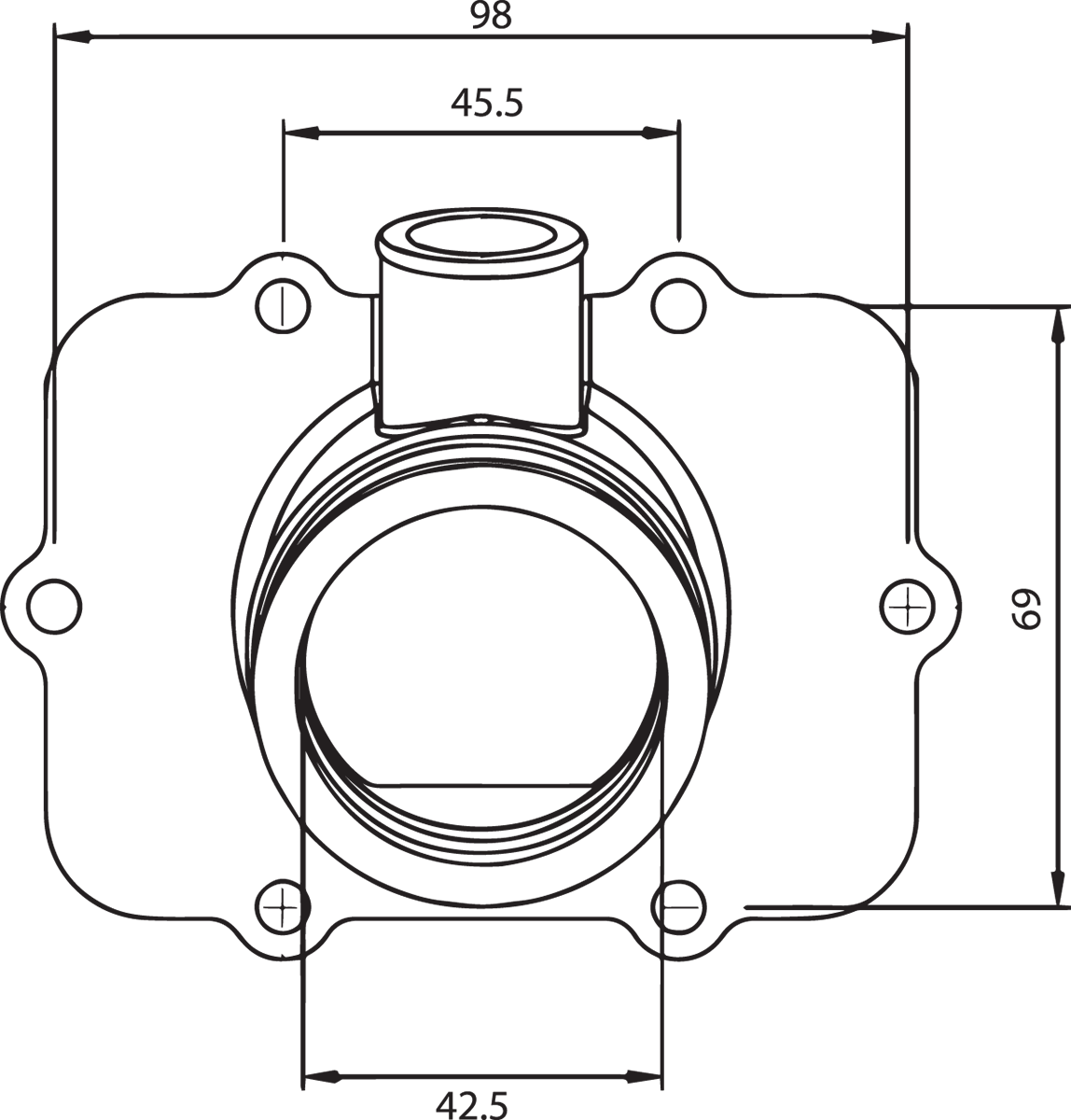 KIMPEX Carburetor Mounting Flange - Ski-Doo 301724