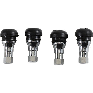 MOOSE OFFROAD Valve Stem - Push-In - Chrome/Black TR412C-B4