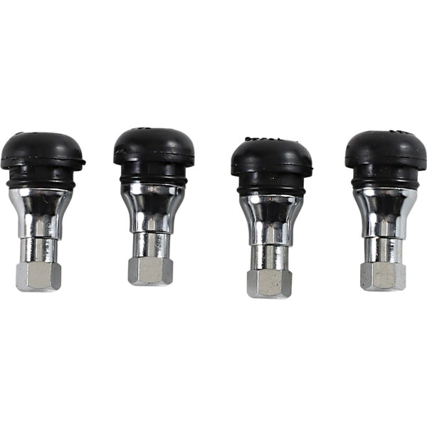 Moose Offroad Valve Stem - Push-In - Chrome/Black TR412C-B4