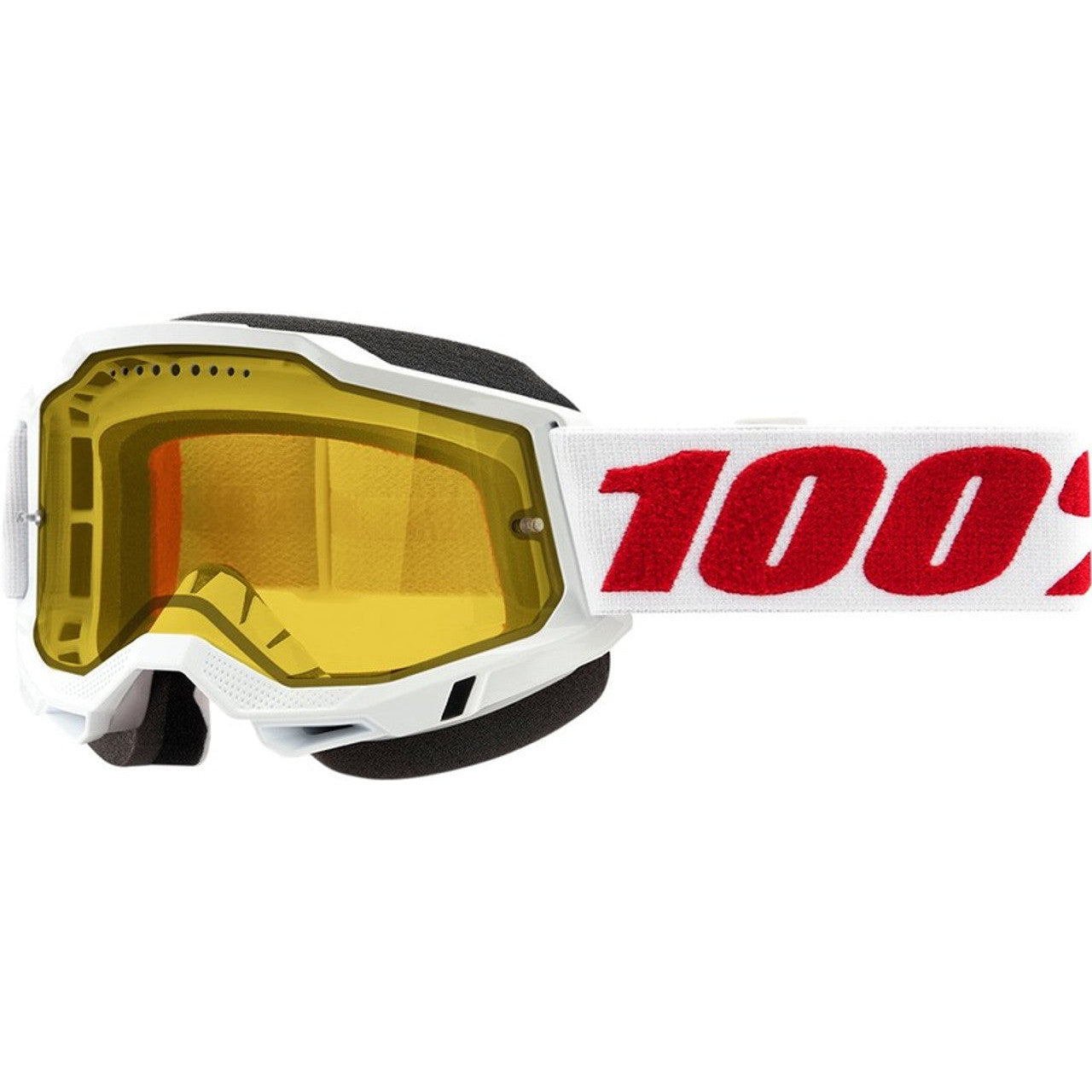 100% Accuri 2 Snowmobile Goggle Denver - Yellow Vented Dual Lens