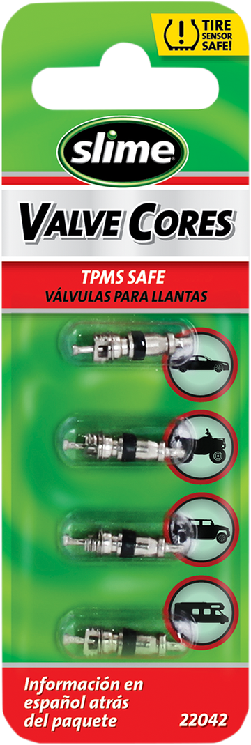 SLIME Valve Cores - Straight - Black/Silver/Raw 22042