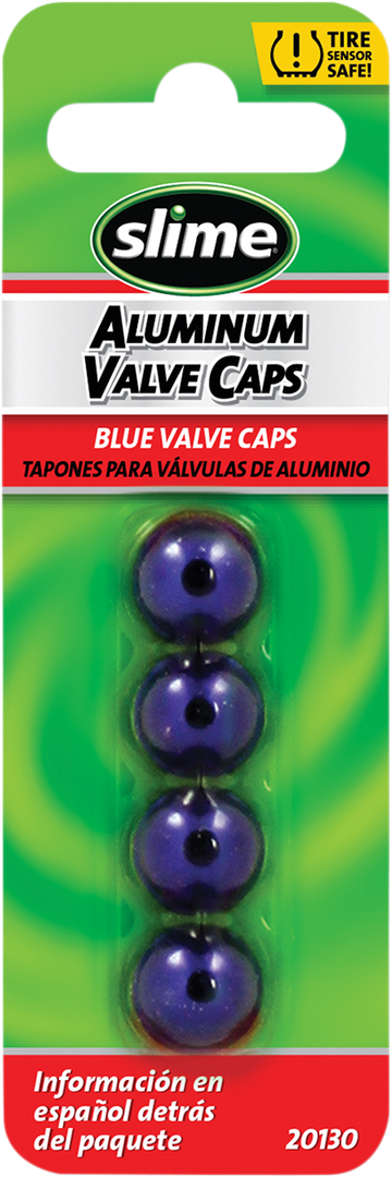 SLIME Valve Stem Caps - Blue - 4 Pack 20130