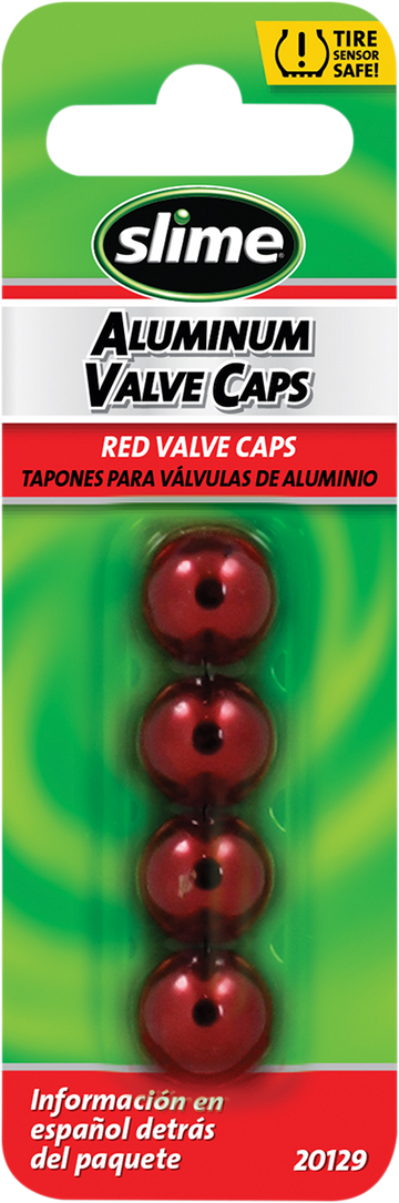 SLIME Valve Stem Caps - Red - 4 Pack 20129