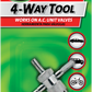 SLIME Tire Valve Tool - 4-Way 2044-A