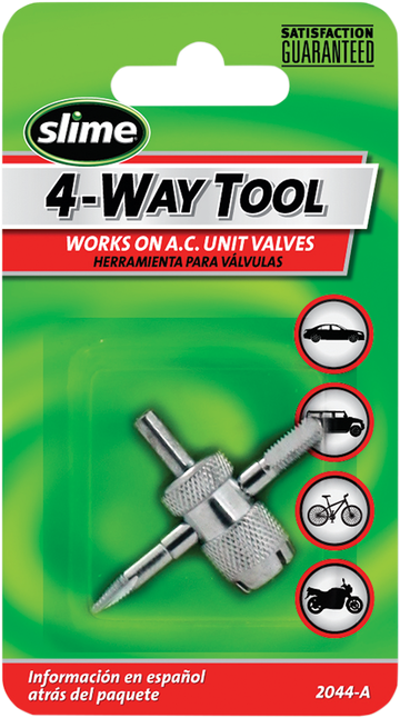 SLIME Tire Valve Tool - 4-Way 2044-A