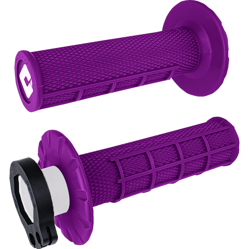 ODI MX V2 Lock-On Grips Purple Half Waffle