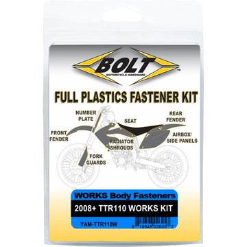BOLT Body Work Fastener Kit - '08-'25 Yamaha TT-R 110 YAM-TTR110W