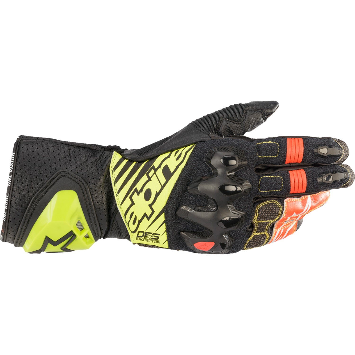 ALPINESTARS GP Tech v2 Gloves - Black/Fluo Yellow/White/Fluo Red - Small 3556622-1503-S