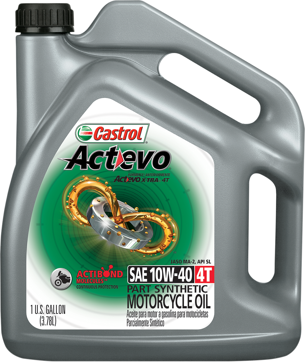 Castrol Act Evo? Semi-Synthetic 4T Engine Oil - 10W-40 - 1 U.S. gal. 15D7D4