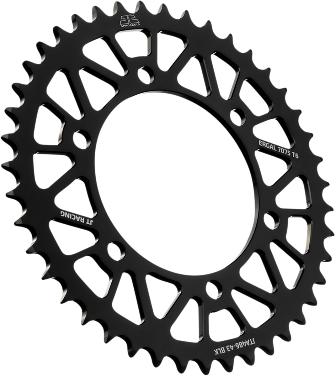 JT SPROCKETS Rear Sprocket - Kawasaki/Yamaha - Black - 43-Tooth JTA486.43BLK by JT Rear Sprockets   Aluminum/Alloy