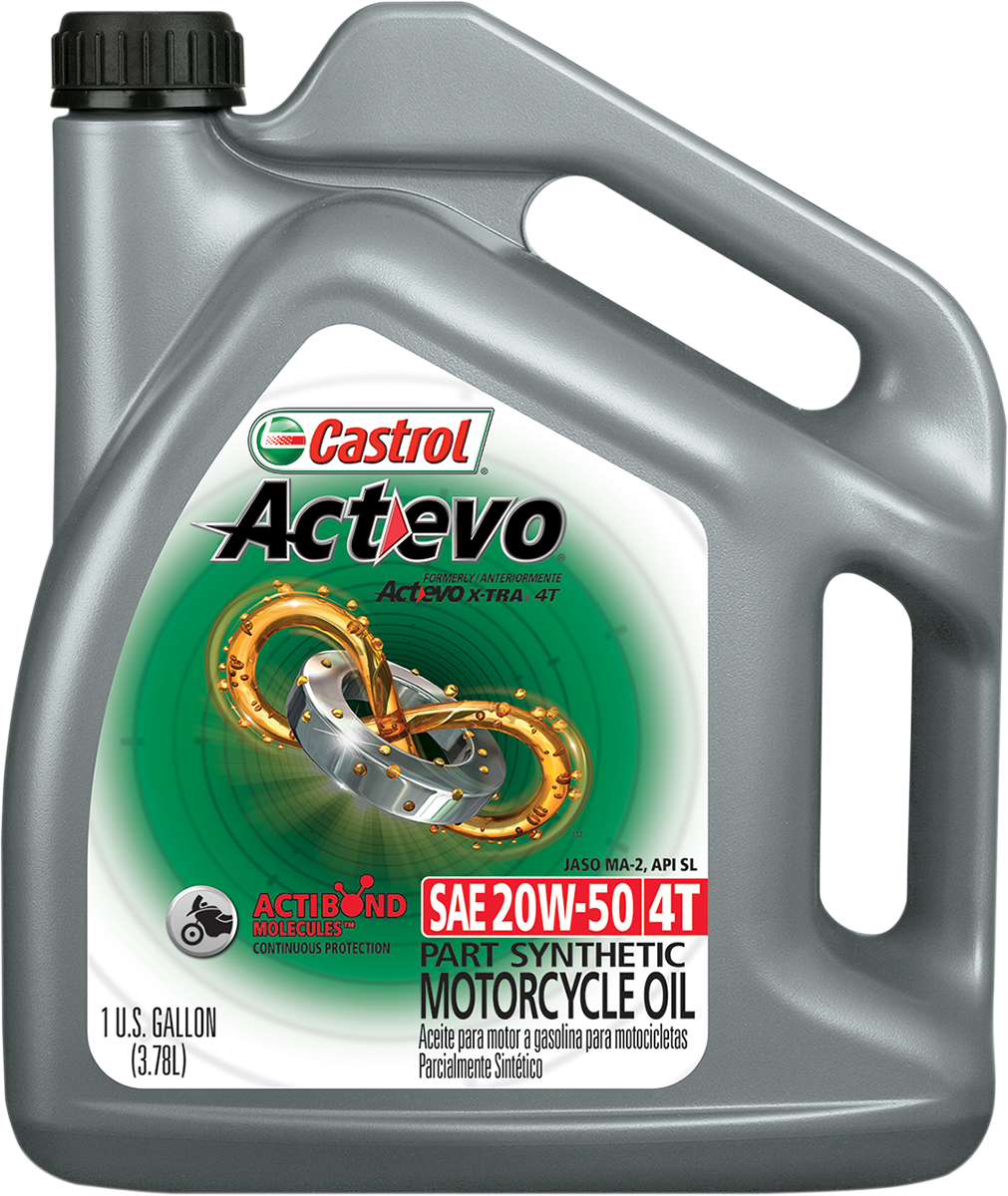 Castrol Act Evo? Semi-Synthetic 4T Engine Oil - 20W-50 - 1 U.S. gal. 15D7D1