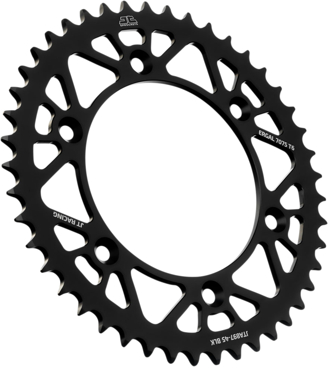 JT SPROCKETS Rear Sprocket - Black - 45 Tooth JTA897.45BLK by JT Rear Sprockets   Aluminum/Alloy