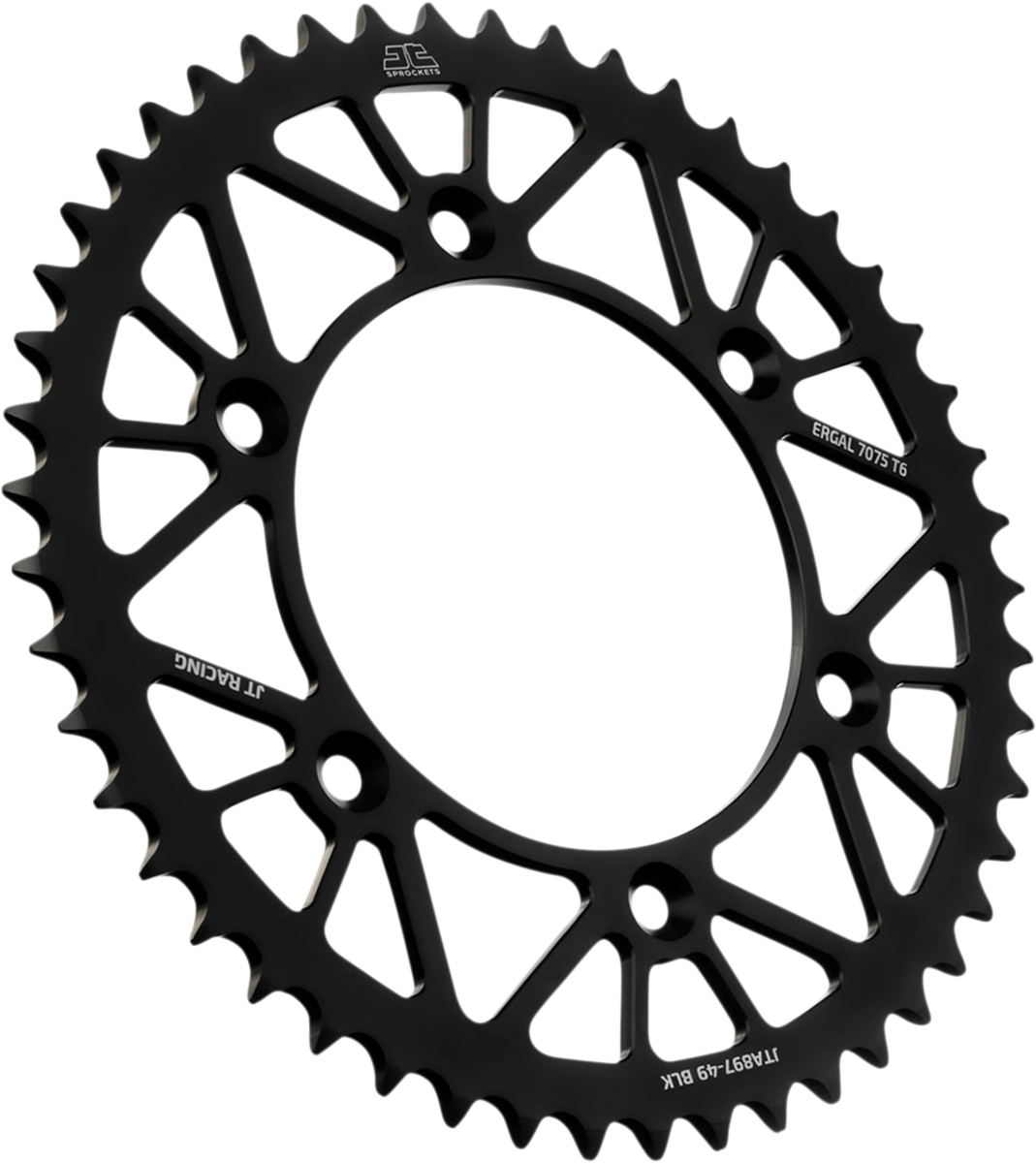 JT SPROCKETS Rear Sprocket - Black - 49-Tooth JTA897.49BLK by JT Rear Sprockets   Aluminum/Alloy