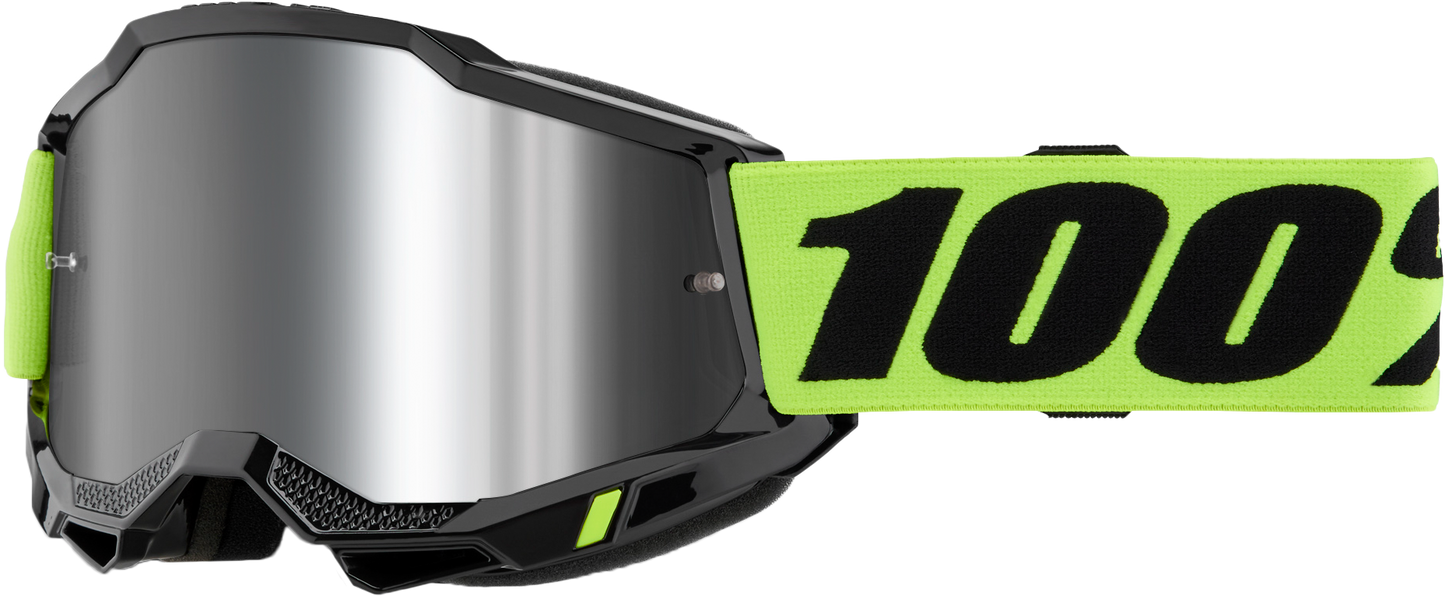 100% Accuri 2 Goggle Neon Yellow Mirror Silver Lens