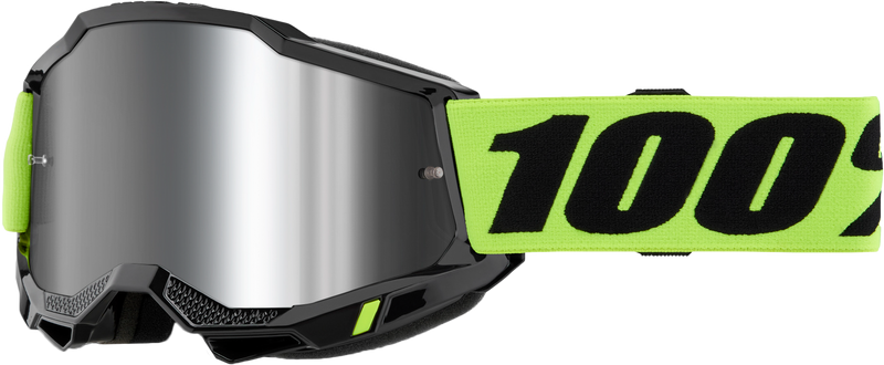 100% Accuri 2 Goggle Neon Yellow Mirror Silver Lens