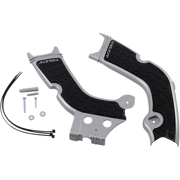 Acerbis X-Grip Frame Guards - Silver/Black - Honda 2736331015