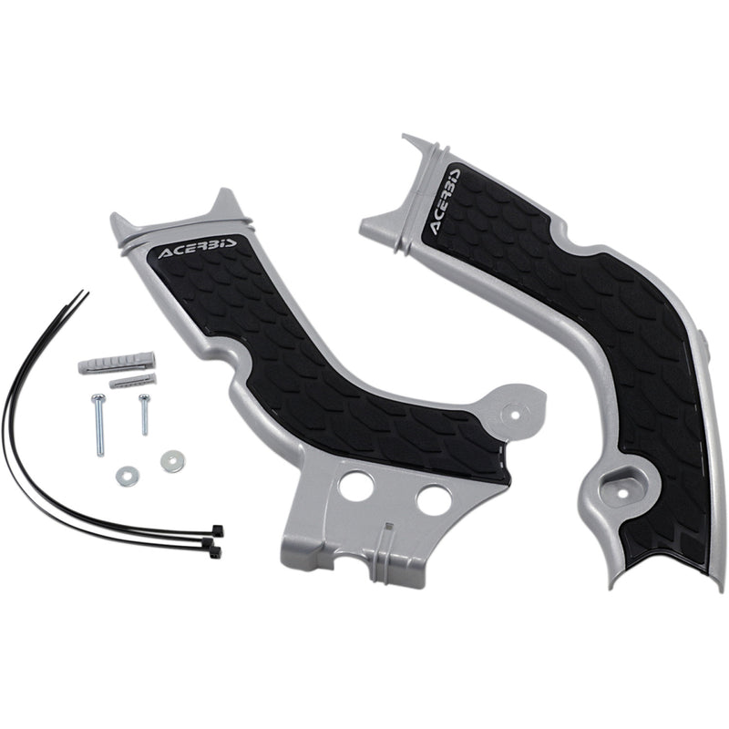 Acerbis X-Grip Frame Guards - Silver/Black - Honda 2736331015