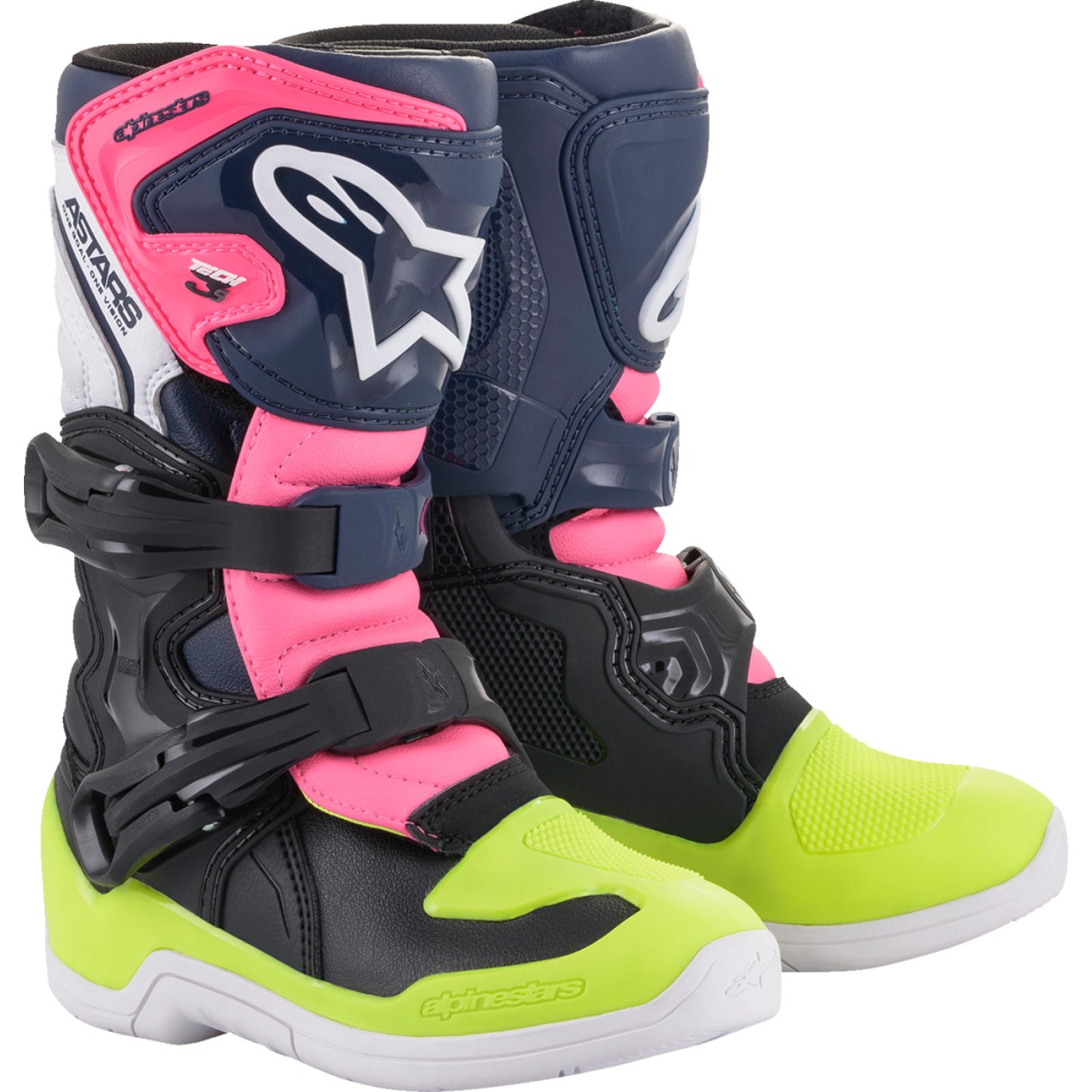 ALPINESTARS Youth Tech 3S Boots - Black/Blue/Pink - US 10 2014518-1176-10