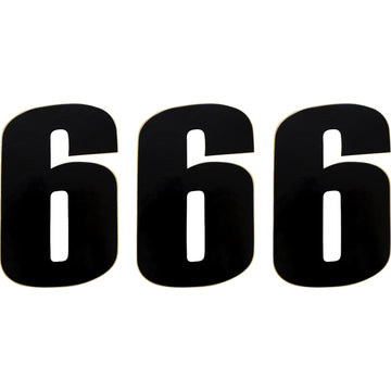 Moose Racing Race Number 6 - Black - 6" 80116