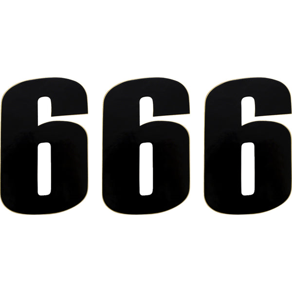 Moose Racing Race Number 6 - Black - 6
