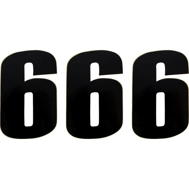 Moose Racing Race Number 6 - Black - 6" 80116