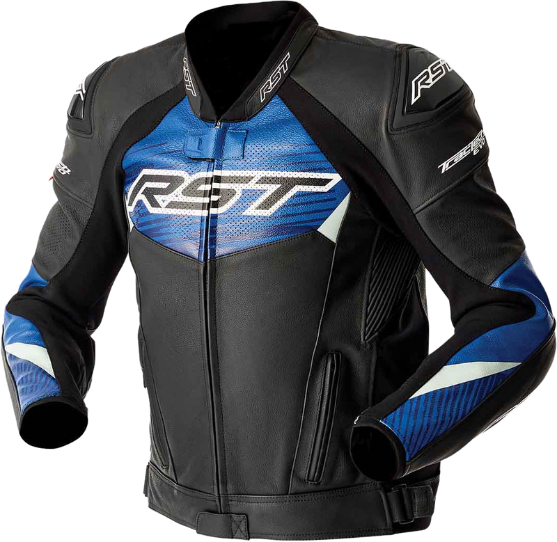 RST Tractech Evo D3O CE Leather Jacket - Black/Blue - S