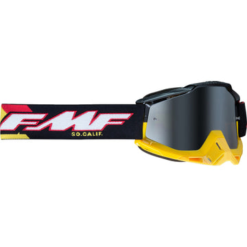 FMF PowerBomb Goggles - Speedway - Black/Yellow/Red/White - Silver Mirror F-50037-00013