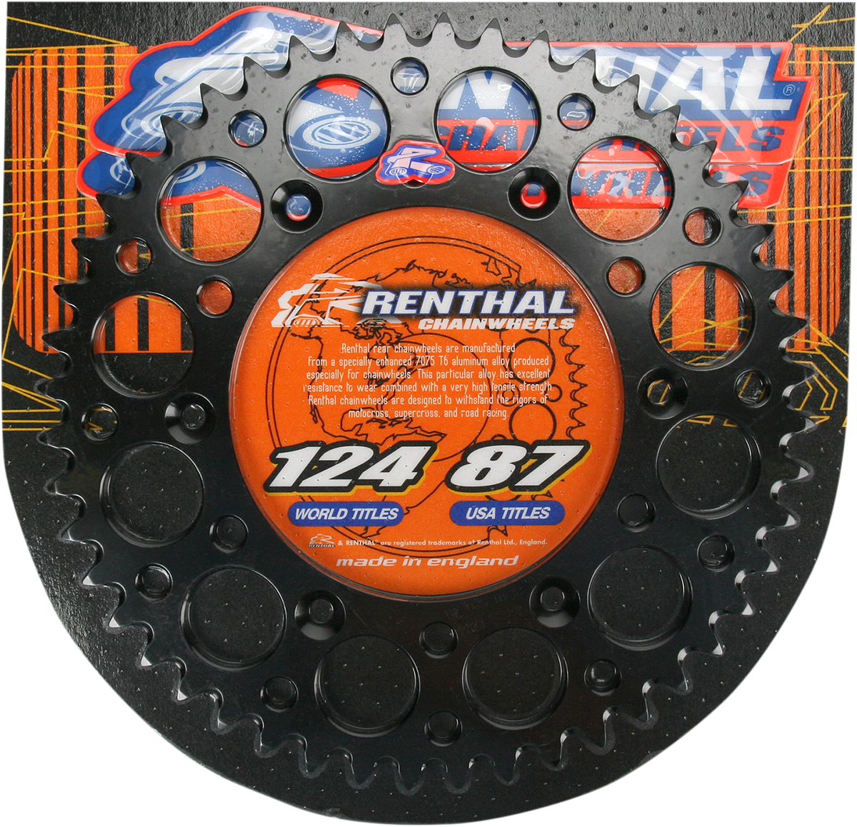 RENTHAL Sprocket - Black - 48 Tooth 224U-520-48GPBK