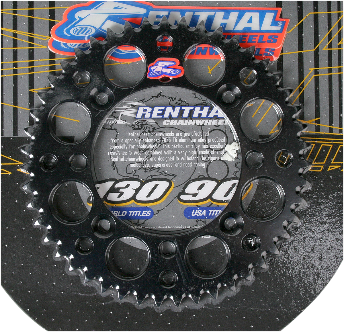 RENTHAL Sprocket - Black - 47 Tooth 121U-428-47GPBK