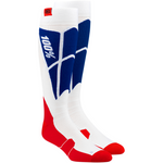 100% Hi-Side Performance Socks - White/Blue - Small/Medium 24008-022-17
