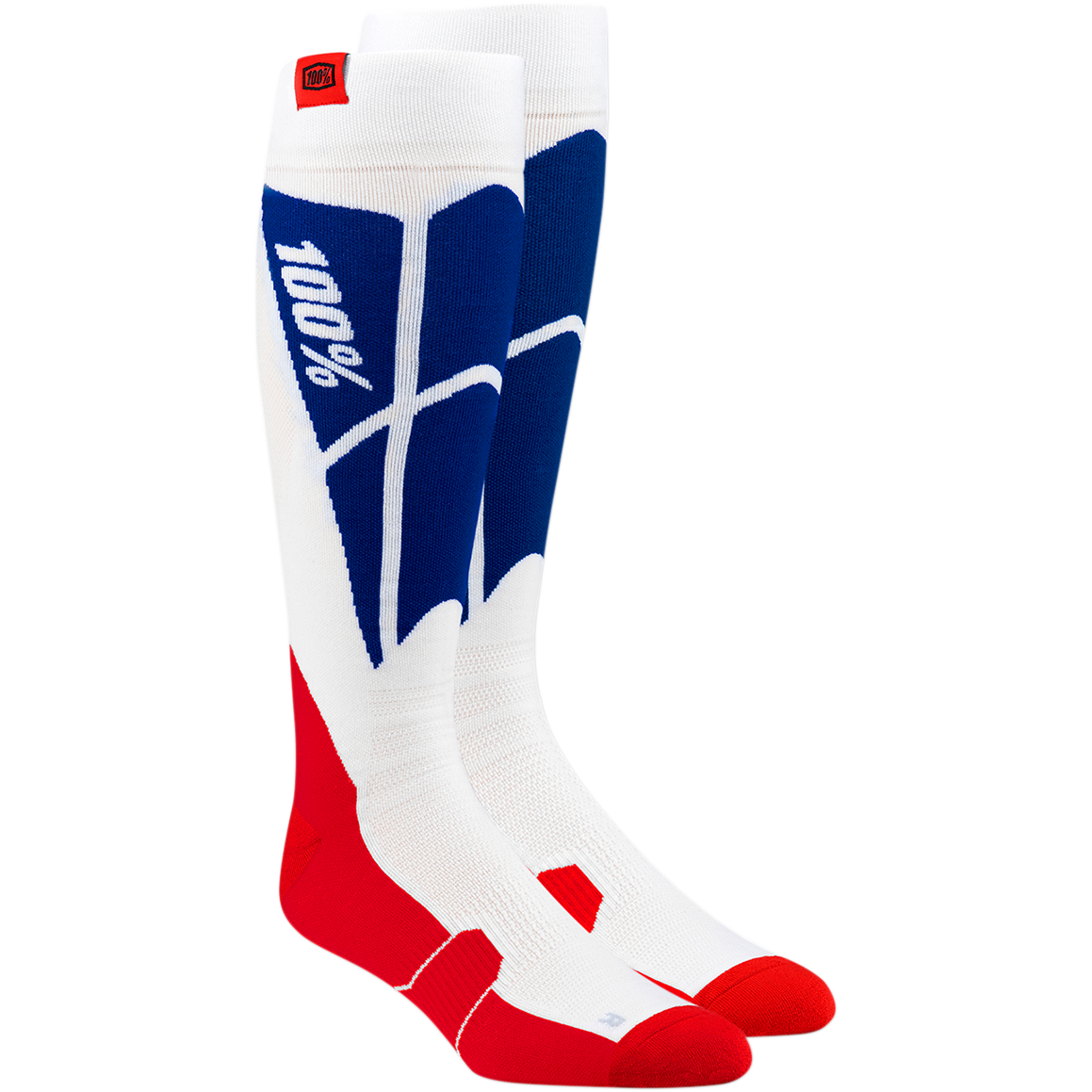 100% Hi-Side Performance Socks - White/Blue - Small/Medium 24008-022-17