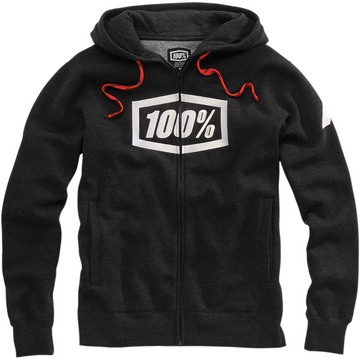 100% Syndicate Fleece Zip-Up Hoodie - Heather Black/White - Large 20032-00002