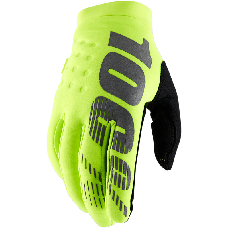100% Brisker Gloves - Fluo Yellow - Small 10003-00015