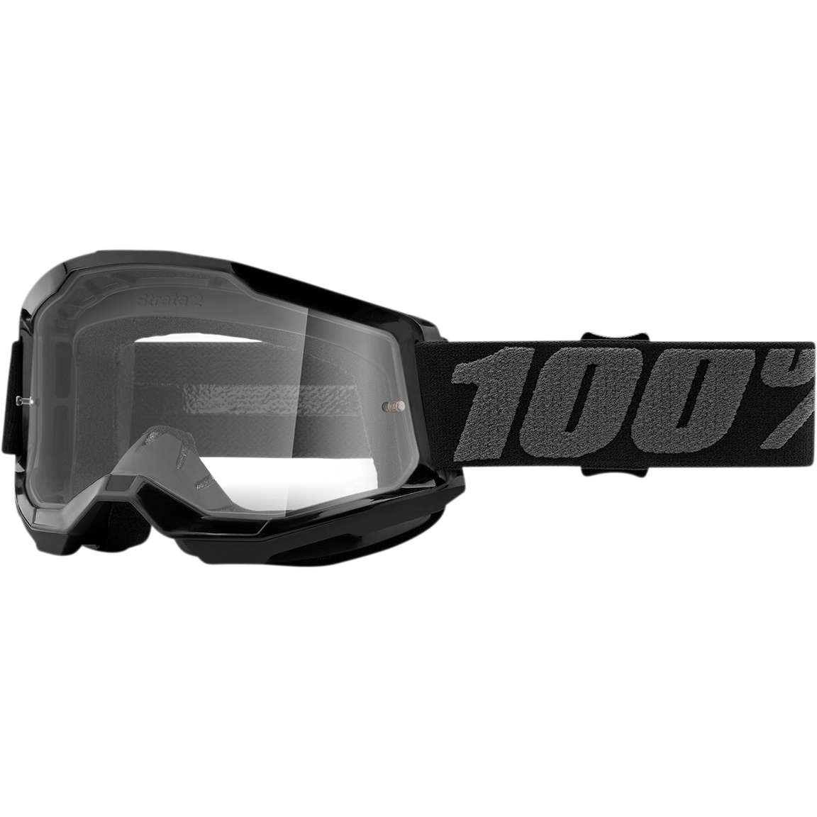 100% Strata 2 Goggles - Black - Clear 50027-00001