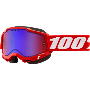 100% Accuri 2 Snow Goggles - Red - Red/Blue Mirror 50022-00005