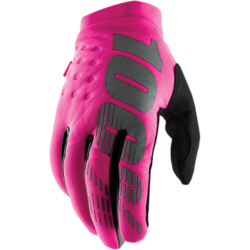 100% Women's Brisker Gloves - Neon Pink/Black - Medium 10005-00007