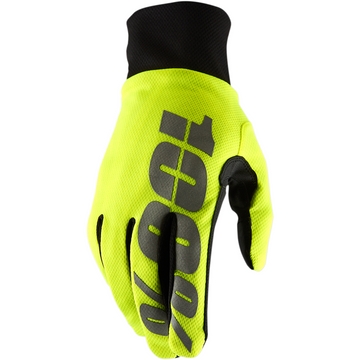 100% Hydromatic Waterproof Gloves - Fluo Yellow - Large 10017-00007